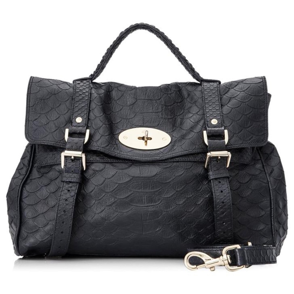 MULBERRY CROC EMBOSSED SATCHEL